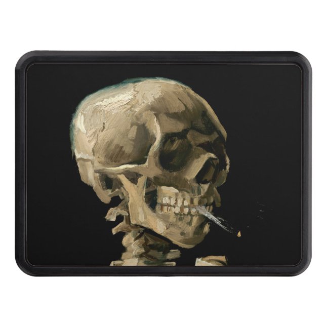 Vincent van Gogh - Skull with Burning Cigarette Trailer Hitch Cover (Front)