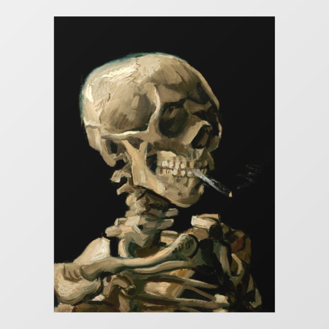 Vincent van Gogh - Skull with Burning Cigarette Window Cling (Sheet)