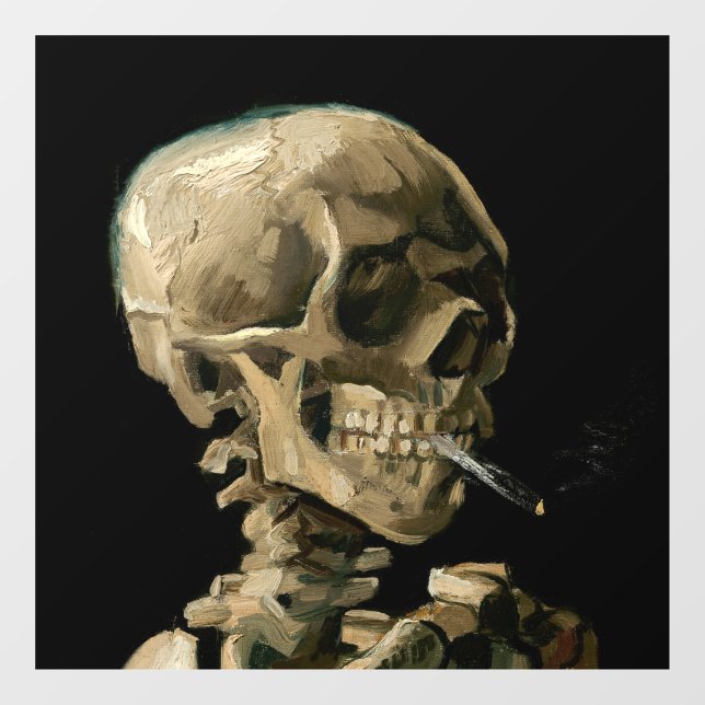 Vincent van Gogh - Skull with Burning Cigarette Window Cling (Sheet)
