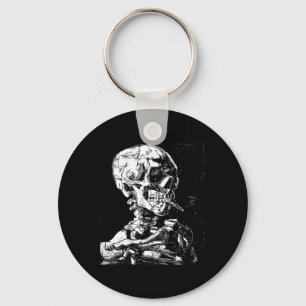 Vincent Van Gogh Skull With Cigarette Skeleton Hal Keychain