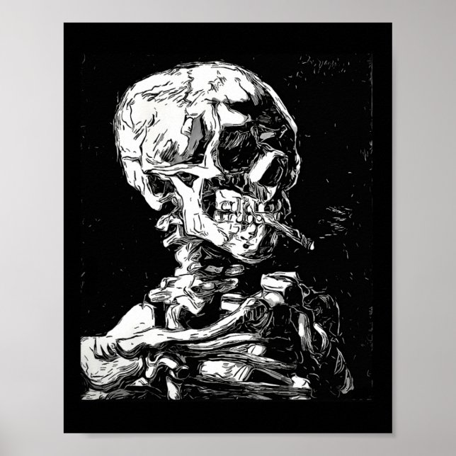 Vincent Van Gogh Skull With Cigarette Skeleton Hal Poster (Front)