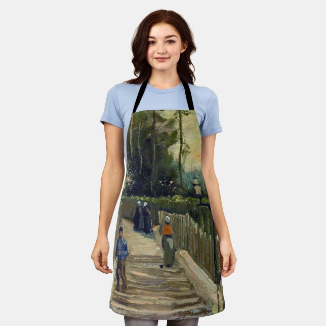 Vincent van Gogh - Sloping Path in Montmartre Apron (Worn)