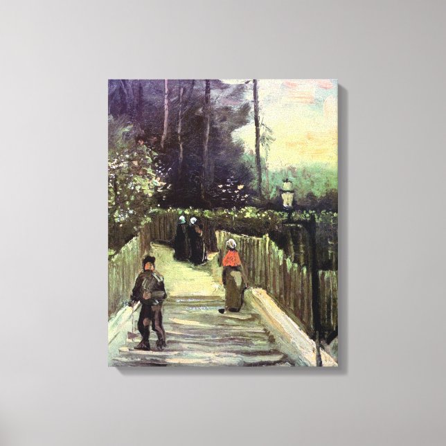 Vincent Van Gogh - Sloping Path In Montmartre Canvas Print (Front)