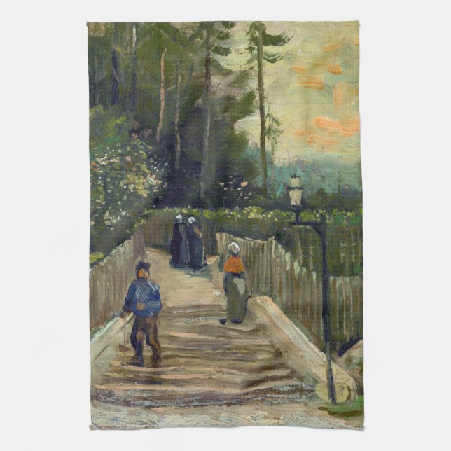 Vincent van Gogh - Sloping Path in Montmartre Kitchen Towel (Vertical)