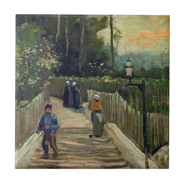 Vincent van Gogh - Sloping Path in Montmartre Tile (Front)