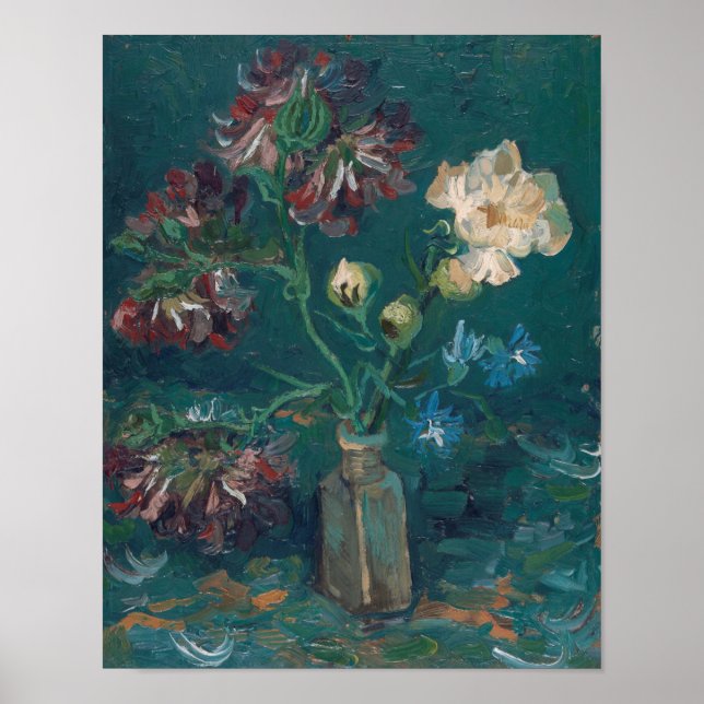 Vincent Van Gogh - Small Bottle with Peonies Poster (Front)