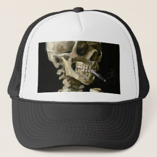 Vincent van Gogh Smoking Skeleton Trucker Hat