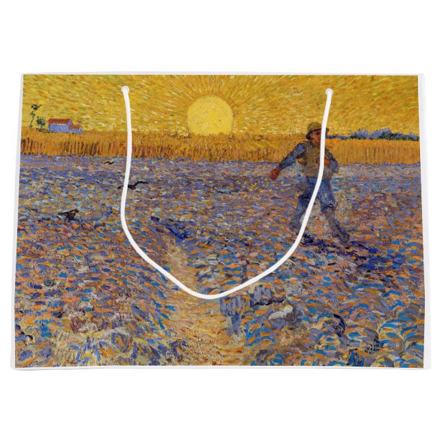 Vincent van Gogh - Sower with Setting Sun Large Gift Bag (Front)