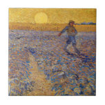 Vincent van Gogh - Sower with Setting Sun Tile<br><div class="desc">The Sower / Sower with Setting Sun - Vincent van Gogh,  Oil on Canvas,  1888,  Arles</div>