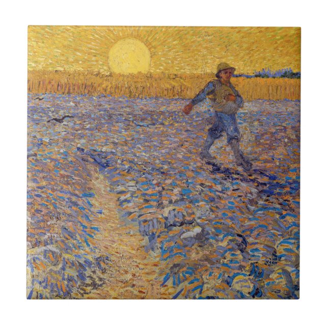 Vincent van Gogh - Sower with Setting Sun Tile (Front)