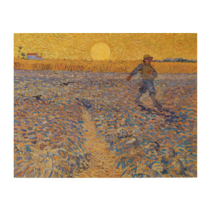 Vincent van Gogh - Sower with Setting Sun Wood Wall Art