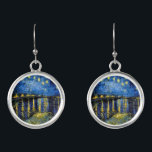 Vincent Van Gogh Starry Night 1888 Earrings<br><div class="desc">Artist: Vincent Van Gogh
Title: Starry Night Over the Rhone
Year : 1888 (September)


landscape,  oil painting,  masterpiece,  antique,  vintage,  famous,  art,  artwork,  blue,  gold,  swirls,  bold,  classic,  elegant,  romantic,  beautiful,  pretty,  gorgeous,  home decor, </div>
