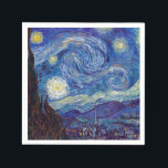 VINCENT VAN GOGH - Starry night 1889 Napkin<br><div class="desc">VINCENT VAN GOGH - Starry night 1889
Oil on canvas</div>