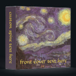 Vincent van Gogh - Starry Night Binder<br><div class="desc">Starry Night (1889) by Vincent van Gogh is a vintage post impressionism fine art landscape nature painting. A view of a city in a valley at night with the clouds swirling, the stars shining and a beautiful golden yellow crescent moon. It was painted during the day from memory and is...</div>