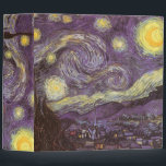 Vincent van Gogh - Starry Night Binder<br><div class="desc">Starry Night (1889) by Vincent van Gogh is a vintage post impressionism fine art landscape nature painting. A view of a city in a valley at night with the clouds swirling, the stars shining and a beautiful golden yellow crescent moon. It was painted during the day from memory and is...</div>