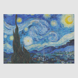 Vincent Van Gogh Starry Night Blue Yellow Tissue Paper