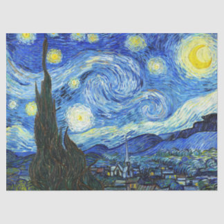 Vincent Van Gogh Starry Night Blue Yellow Tissue Paper
