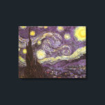 Vincent van Gogh - Starry Night Canvas Print<br><div class="desc">Starry Night (1889) by Vincent van Gogh is a vintage post impressionism fine art landscape nature painting. A view of a city in a valley at night with the clouds swirling, the stars shining and a beautiful golden yellow crescent moon. It was painted during the day from memory and is...</div>