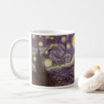 Vincent van Gogh - Starry Night Coffee Mug<br><div class="desc">Starry Night (1889) by Vincent van Gogh is a vintage post impressionism fine art landscape nature painting. A view of a city in a valley at night with the clouds swirling, the stars shining and a beautiful golden yellow crescent moon. It was painted during the day from memory and is...</div>