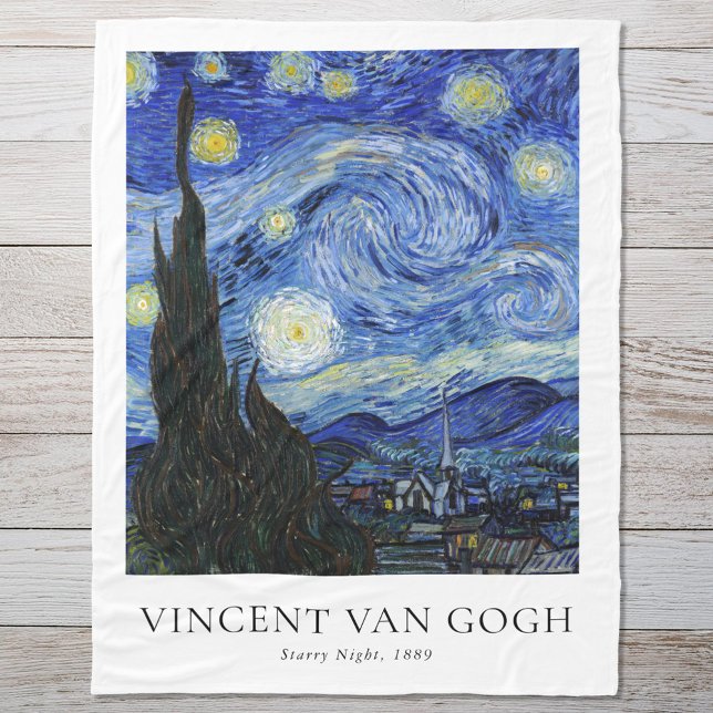 Vincent Van Gogh Starry Night Fleece Blanket (Creator Uploaded)