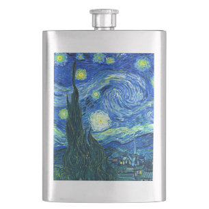 vincent van gogh starry night hip flask