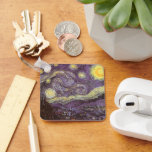 Vincent van Gogh - Starry Night Keychain<br><div class="desc">Starry Night (1889) by Vincent van Gogh is a vintage post impressionism fine art landscape nature painting. A view of a city in a valley at night with the clouds swirling, the stars shining and a beautiful golden yellow crescent moon. It was painted during the day from memory and is...</div>