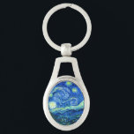 vincent van gogh starry night keychain<br><div class="desc">Van Gogh's famous painting,  "The Starry Night." Painted during his stay at the Saint Remy asylum in the 1880's,  van Gogh depicted the rolling hills and cypress trees he saw from his window.  Digitally enhanced by PixDezines.  Copyright © 2008-2016 PixDezines.com™ and PixDezines™ on zazzle.com. All rights reserved.</div>