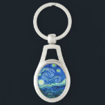vincent van gogh starry night keychain<br><div class="desc">Van Gogh's famous painting,  "The Starry Night." Painted during his stay at the Saint Remy asylum in the 1880's,  van Gogh depicted the rolling hills and cypress trees he saw from his window.  Digitally enhanced by PixDezines.  Copyright © 2008-2016 PixDezines.com™ and PixDezines™ on zazzle.com. All rights reserved.</div>