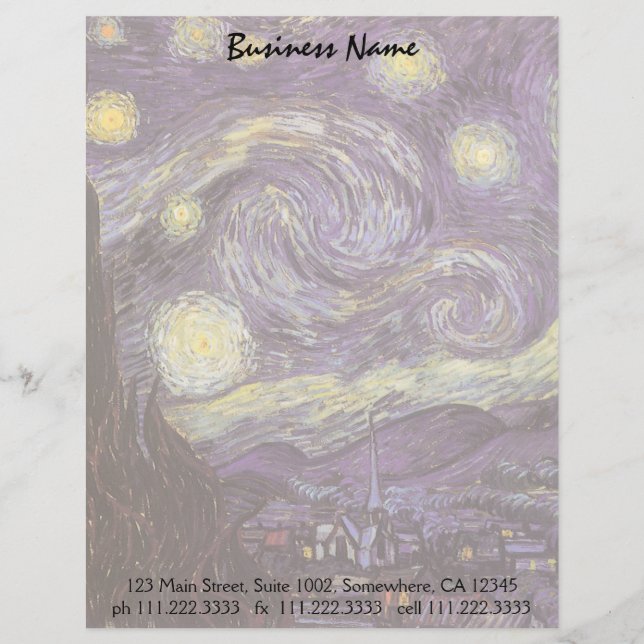 Vincent van Gogh - Starry Night Letterhead (Front)
