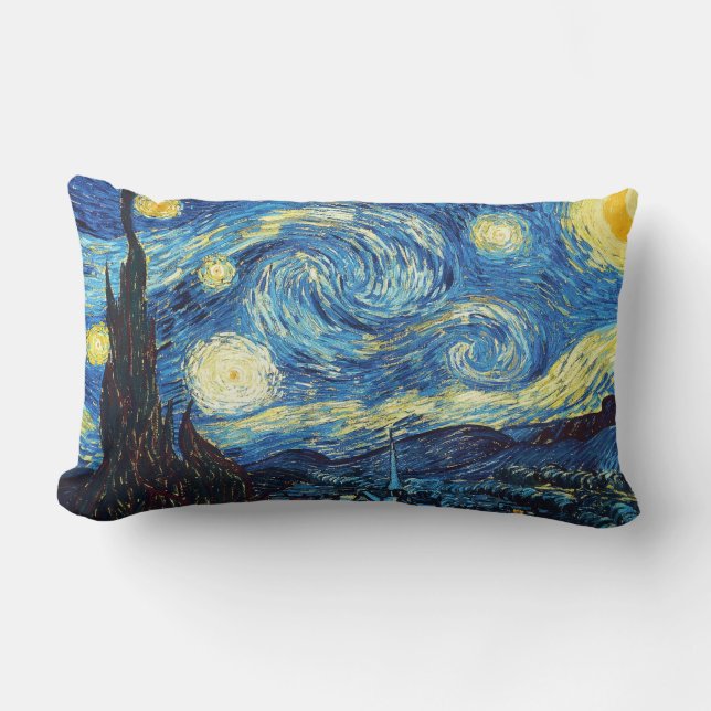 Vincent van Gogh- starry night Lumbar Pillow (Front)