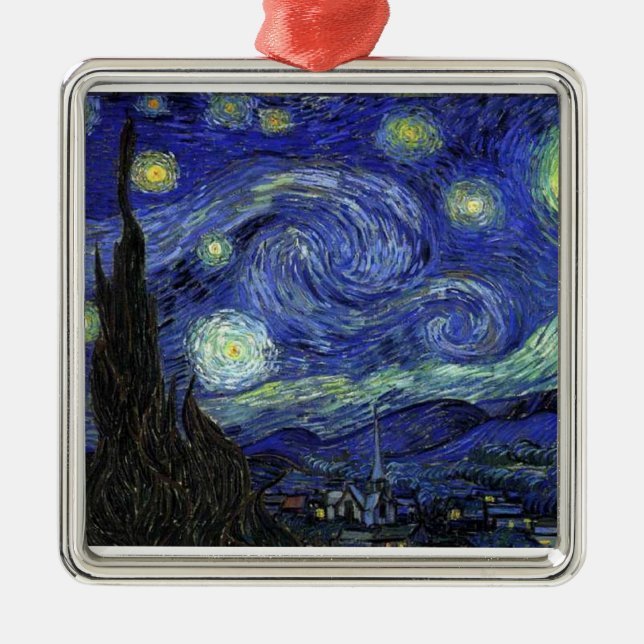Vincent van Gogh, Starry Night Metal Ornament (Front)