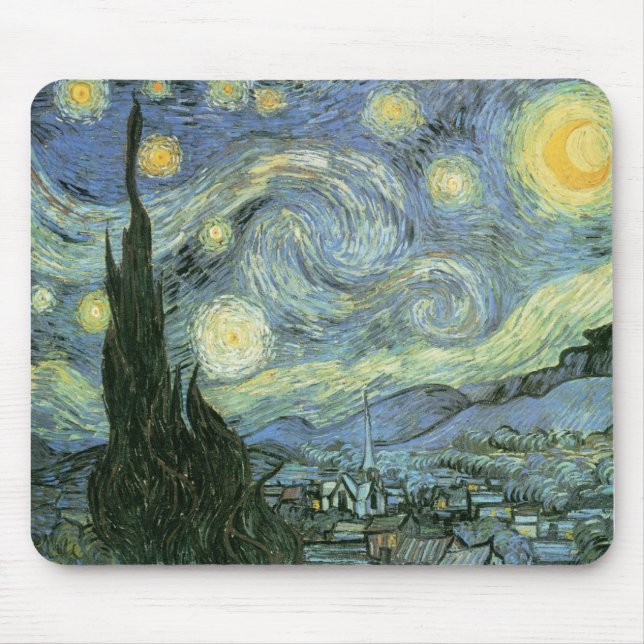 Vincent Van Gogh - Starry Night Mouse Pad (Front)