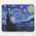 Vincent Van Gogh "Starry Night" Mousepad<br><div class="desc">A mousepad of the beautiful painting "Starry Night" by the renowned Impressionist painter Vincent Van Gogh. "Starry Night" was painted using oil on canvas in Saint-Rémy,  France in June of 1889. Makes a great gift!</div>