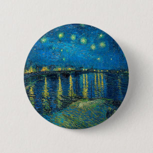 Vincent Van Gogh Starry Night Over the Rhone 2 Inch Round Button