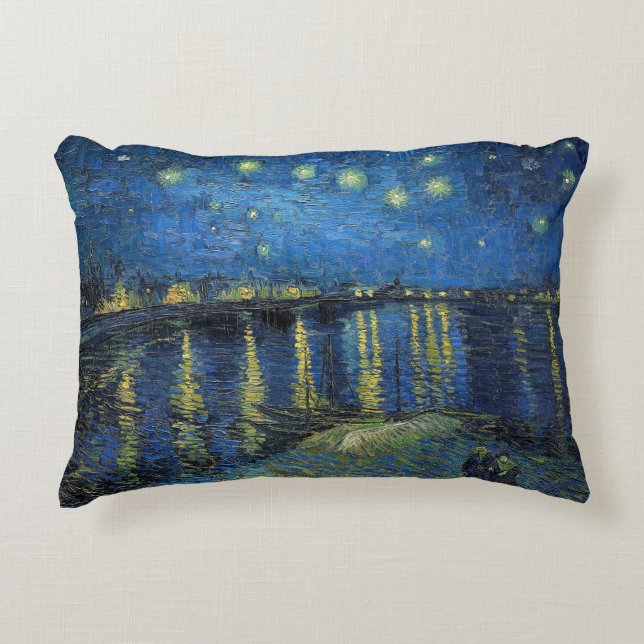 Vincent van Gogh - Starry Night Over the Rhone Accent Pillow (Front)