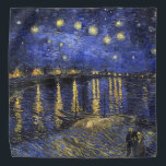 Vincent Van Gogh Starry Night Over The Rhone Bandana<br><div class="desc">Vincent Van Gogh Starry Night Over the Rhone Starry Night Over the Rhone (September 1888) is one of Vincent van Gogh's paintings of Arles at night time in Arles. It was painted at a spot on the bank of the Rhone River that was only a one or two-minute walk from...</div>