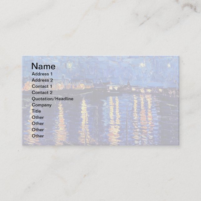 Vincent Van Gogh - Starry Night Over The Rhone Business Card (Front)