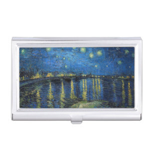 Vincent van Gogh - Starry Night Over the Rhone Business Card Holder