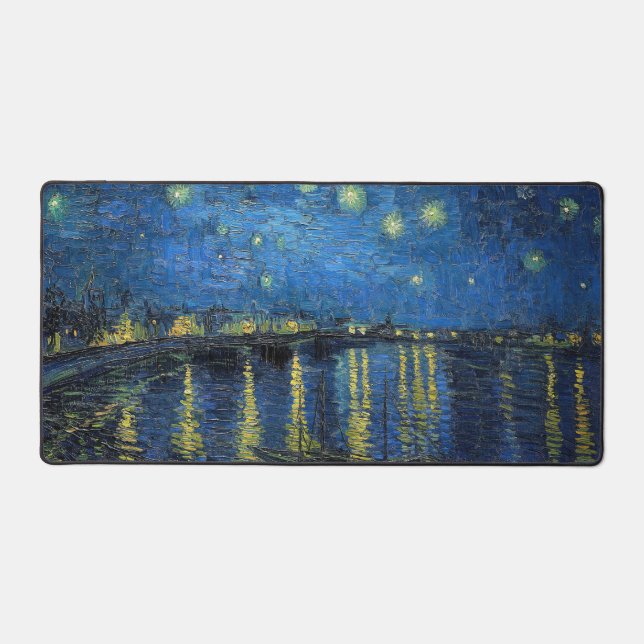 Vincent van Gogh - Starry Night Over the Rhone Desk Mat (Front)