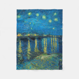 Vincent Van Gogh Starry Night Over the Rhone Fleece Blanket