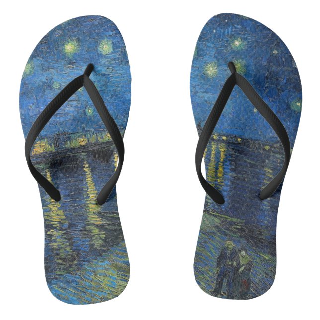 Vincent van Gogh - Starry Night Over the Rhone Flip Flops (Footbed)