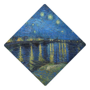 Vincent van Gogh - Starry Night Over the Rhone Graduation Cap Topper