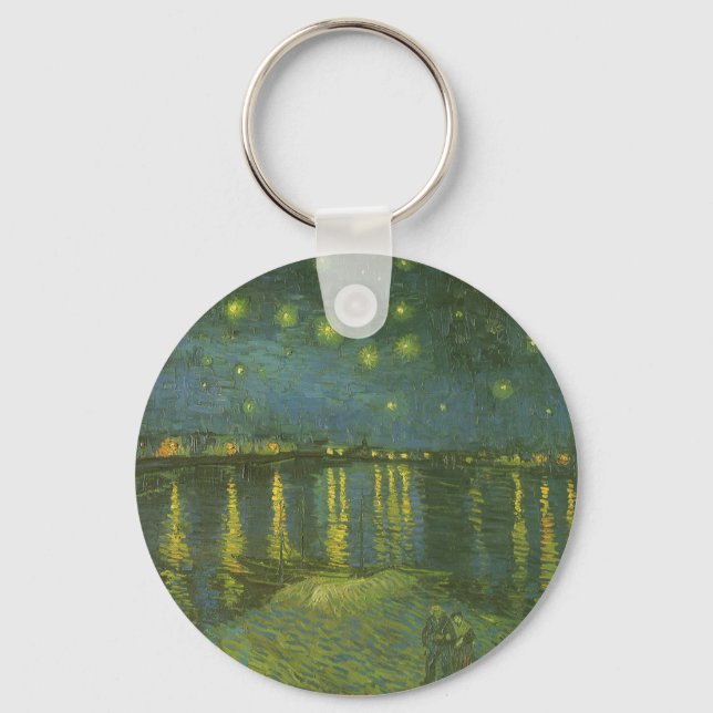 Vincent van Gogh - Starry Night Over the Rhone Keychain (Front)