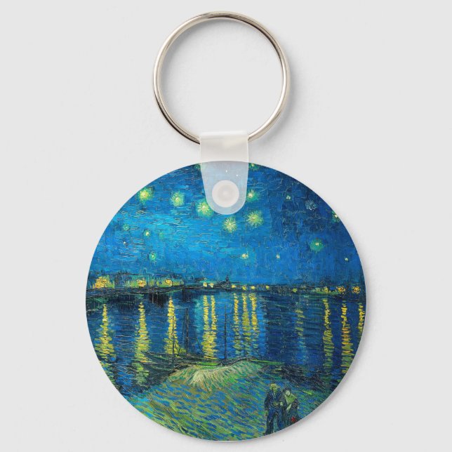 Vincent Van Gogh Starry Night Over The Rhone Keychain (Front)