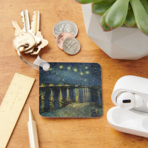 Vincent van Gogh Starry Night Over the Rhone Keychain