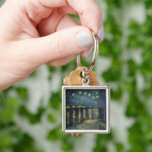 Vincent van Gogh   Starry Night Over the Rhone Keychain