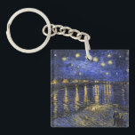 Vincent Van Gogh Starry Night Over The Rhone Keychain<br><div class="desc">Vincent Van Gogh Starry Night Over the Rhone Starry Night Over the Rhone (September 1888) is one of Vincent van Gogh's paintings of Arles at night time in Arles. It was painted at a spot on the bank of the Rhone River that was only a one or two-minute walk from...</div>
