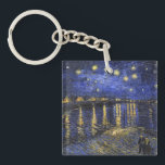 Vincent Van Gogh Starry Night Over The Rhone Keychain<br><div class="desc">Vincent Van Gogh Starry Night Over the Rhone Starry Night Over the Rhone (September 1888) is one of Vincent van Gogh's paintings of Arles at night time in Arles. It was painted at a spot on the bank of the Rhone River that was only a one or two-minute walk from...</div>