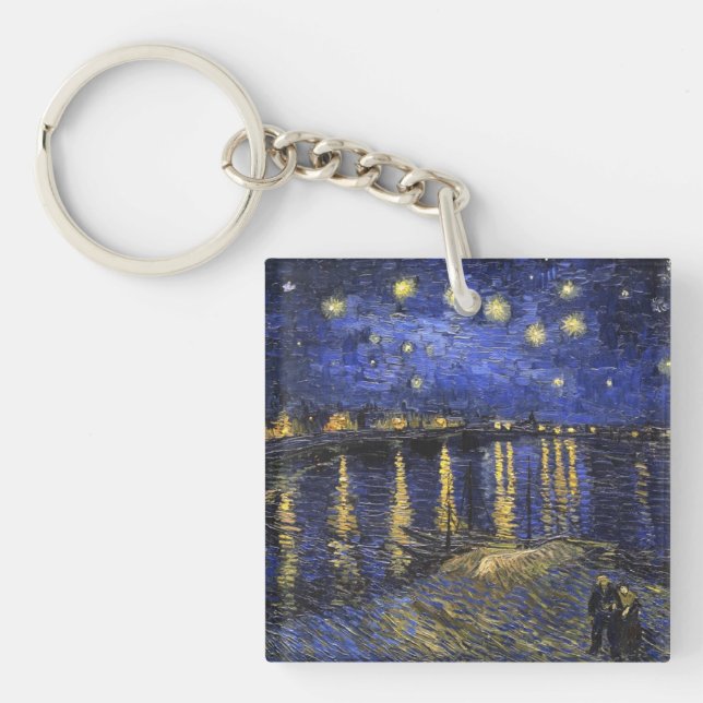 Vincent Van Gogh Starry Night Over The Rhone Keychain (Front)