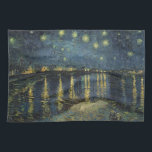 Vincent van Gogh | Starry Night Over the Rhone Kitchen Towel<br><div class="desc">The Starry Night, 1888 | by Vincent van Gogh | Art Location: Musee d'Orsay, Paris, France | Dutch Artist | Image Collection Number: XIR60960</div>
